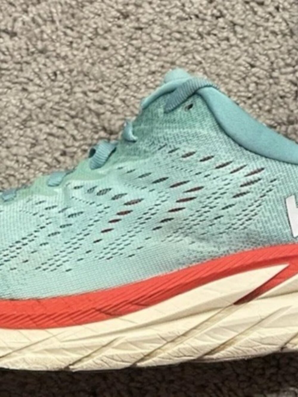 Hoka One One Clifton 8 Running Shoes Womens 10 D Blue White Walking Sneakers Jog